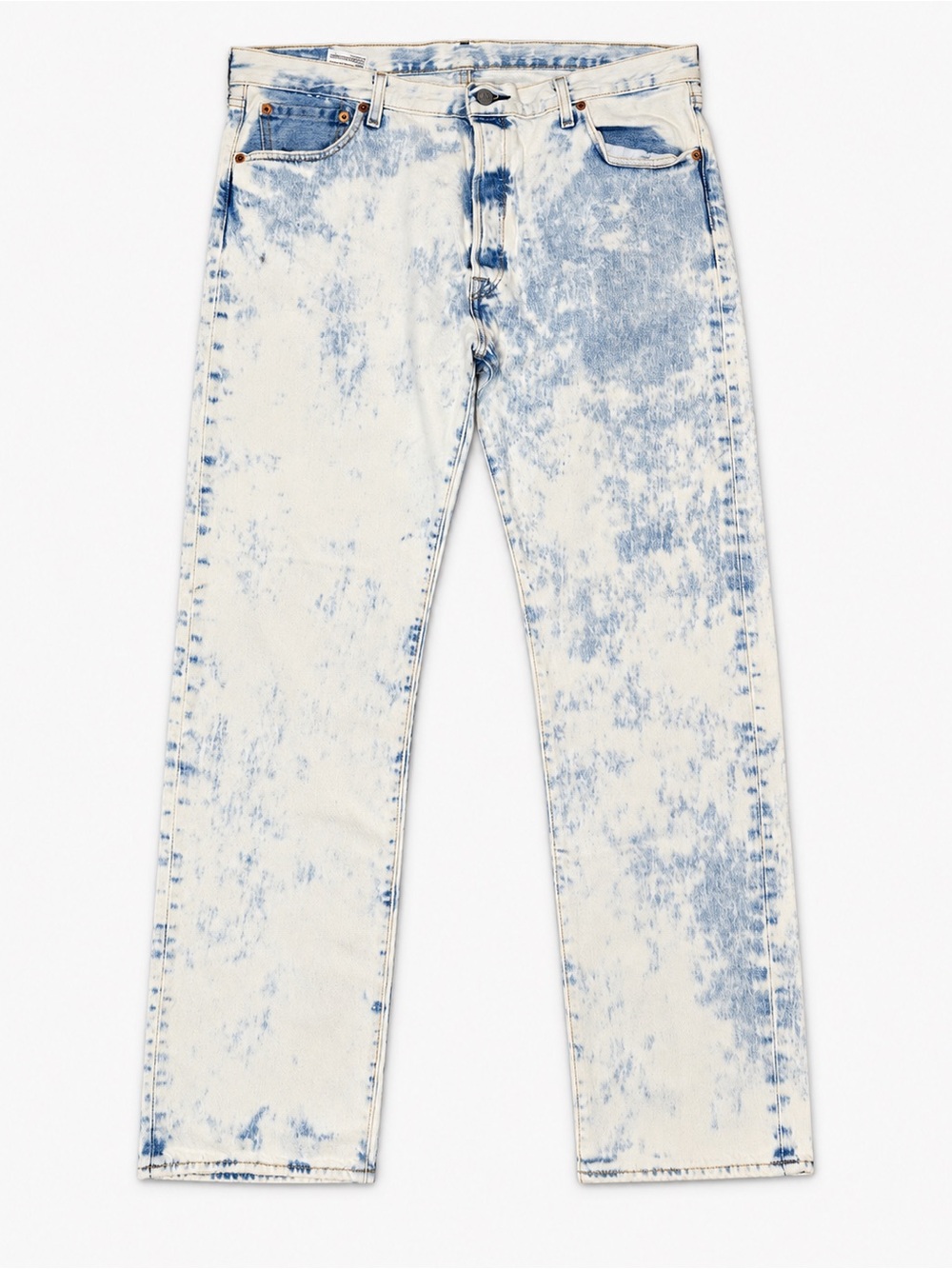 Levi’s 501 Original Fit Jeans Men’s 36x32 Light Blue White Acid Wash